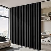 MIULEE 100% Blackout Room Divider Curtains, Extra Wide Ceiling Halloween Panel Sound Proof Thermal Privacy Drapes for Living Room Bedroom Sliding Door, Ceiling Track, W100 x L84 Inch, Black, 1 Panel