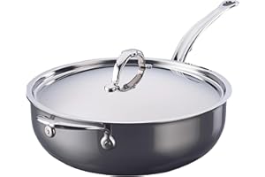 Hestan - NanoBond Collection - Titanium Stainless Steel 5-Quart All-in-One Pan with Lid - Toxin, PFAS, & Chemical Free Clean 