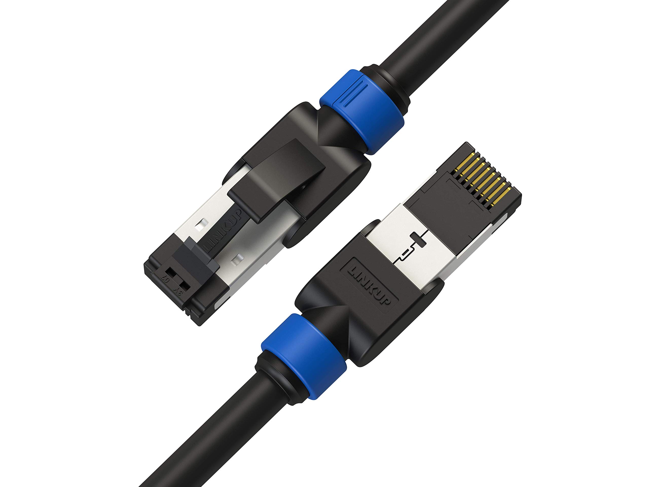 LINKUP - [Tested with DSX-8000 CableAnalyzer Cat7 Ethernet Cable -10 FT (2 Pack) 10G Double Shielded RJ45 S/FTP | Network Internet LAN Switch Router Game | High-Speed | 26AWG Black