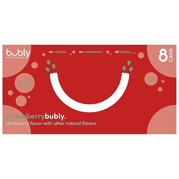 BUBLY SPARKLING WATER, THE SUPER MARIO GALAXY MOVIE STRAWBERRY, ZERO SUGAR & ZERO CALORIES, 12 FL OZ CANS (PACK OF 8), PACKAGING MAY VARY