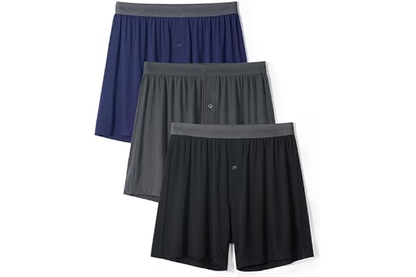 DAVID ARCHY Mens Underwear Bamboo Rayon Boxers for Men Breathable and Cool Men's Boxer Shorts with Button Fly 3 or 5 Pack