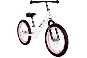 bicystar 16 Inch Balance Bike, Toddler Bicycle Ages 5-8, Air Tires, Footrests, No Pedals Push Bike, Toddler Outdoor Toy Bike for Kids, Boys Girls