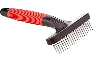 Ferplast Rake comb for dogs GRO 5874, Double row of rounded rotating teeth, Ideal for medium and long haired animals, 11 x 3 x h 15,5 cm