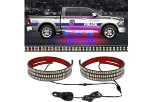 AINBIN 2 in 1 70 inch Truck Police Lights Strip 864 LED Emergency Strobe Running Board Lights Red Blue Police Light Strip Flashing Warning Hazard Safety Waterproof Flexible for Vehicles Trucks Pickup