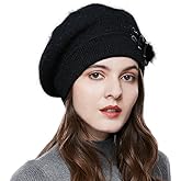 Winter French Beret for Women 100% Angora Wool Classic Beret Beanie