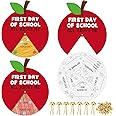 Dispowreath 24 Sets Color Your Own Back to School Craft Wheel, First Day of School All About Me Apple Craft Activity Kit for School Home Classroom Supplies