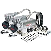 VIAIR 485C Dual 12V Air Compressor Kit, 200 PSI, Continuous Duty, Platinum | Dual 12V compressors deliver up to 200 PSI and 3.92 CFM for air suspension, air bags, tanks, and air horns.
