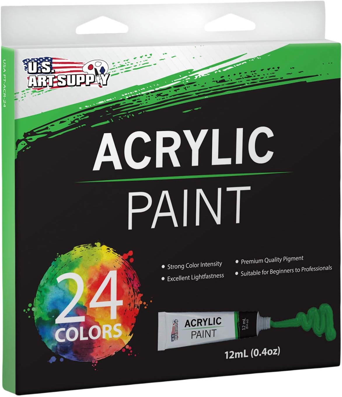 US ART SUPPLY 121-Piece Custom Artist Painting Kit with Coronado Sonoma Easel, 24-Tubes Acrylic Colors, 24-Tubes Oil Painting Colors, 24-tubes Watercolor Painting Colors, 2-each 16"x20" Artist Quality Stretched Canvases, 6-each 11"x14" Canvas Panels, 11"x14" Watercolor Paper Pad, 10-Natural Hair Bristle Paint Brushes, 7-Nyl