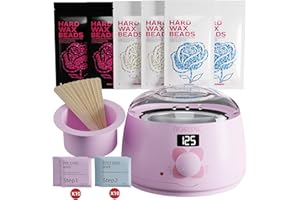 Rosepil Digital Wax Warmer - Beginner-Friendly Waxing Kit with Smart Temp Control, 6 Packs (3 Colors) Wax Beads for Targeted Hair Removal - Ideal for Body, Bikini, face, Home Salon Use