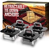 Tigeracing Tie Down Anchors Retractable Truck Bed Top Side D Ring Compatible with 2015-2026 F150 / 17-26 F250 & F350 Super Duty / 17-26 Raptor - 3000 LBS Capacity of 4