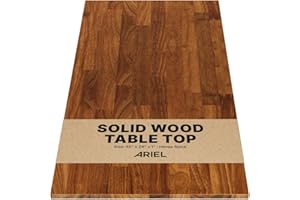 ARIEL 55 x 28 x 1 Hevea Spice Finished Solid Wood Table Top, Premium Desktop for Standing/Adjustable Desk/Office Tabletop/Gaming Desk/Kitchen Countertop