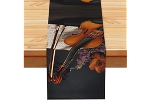 Violin Sheet Music Table Runner, Table Decoration for Home Party Wedding Holiday Decor 13x72 in