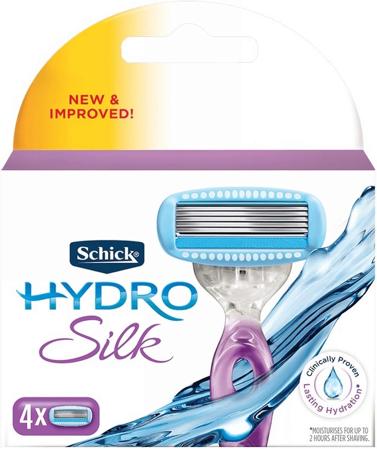 Photo 1 of Schick Hydro Silk Moisture Razor Blade Refills, 4 Count | 5-Blade Moisturizing Razors for Women | Womens Moisturizing Razor Refills