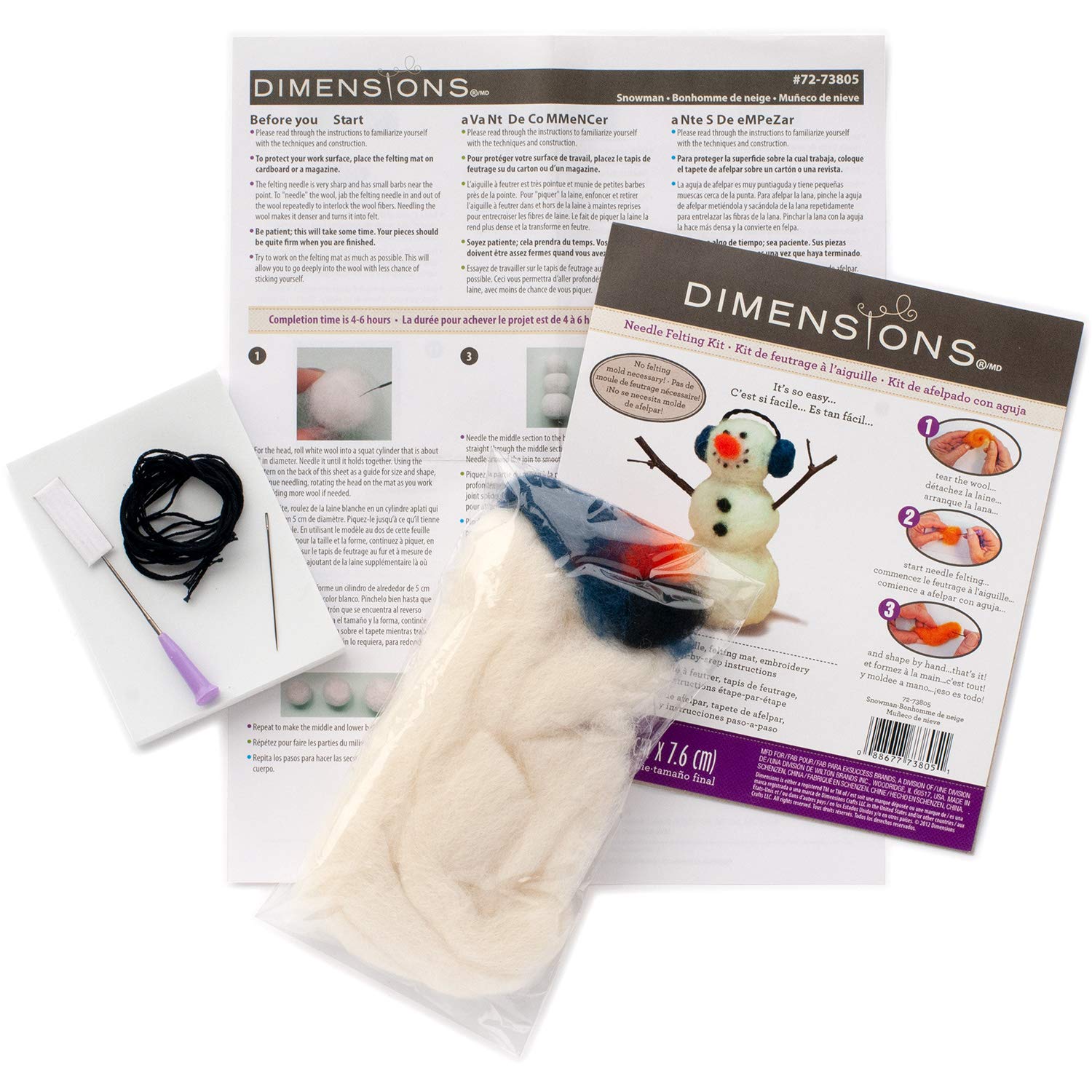 Needlework 4 X 6 Dimensions Flamingo Felt Animals Needle Felting Craft Kit Arts Crafts Sewing