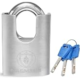 Magmaus&reg; SDL/50 [Closed Shackle] Heavy Duty Lock with 3 Keys - [Stainless Steel] Weatherproof Padlock for Outdoor Use - Ideal for Storage Unit, Shipping Container, Gate