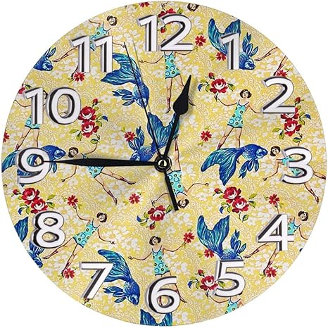 Amazon Co Jp 掛け時計 連続秒針 壁掛け時計 東京ミルクネプチューンと人魚 静音 置き時計 円形 壁 新生活 部屋装飾 サイレント インテリア プレゼント おしゃれ 引越 新築 開業 昇進 退職 出産 お礼 ホーム キッチン