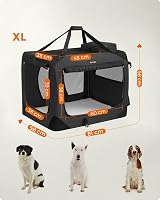 Feandrea Foldable Pet Carrier Bag 81x58x58 cm Black PDC80H view 5