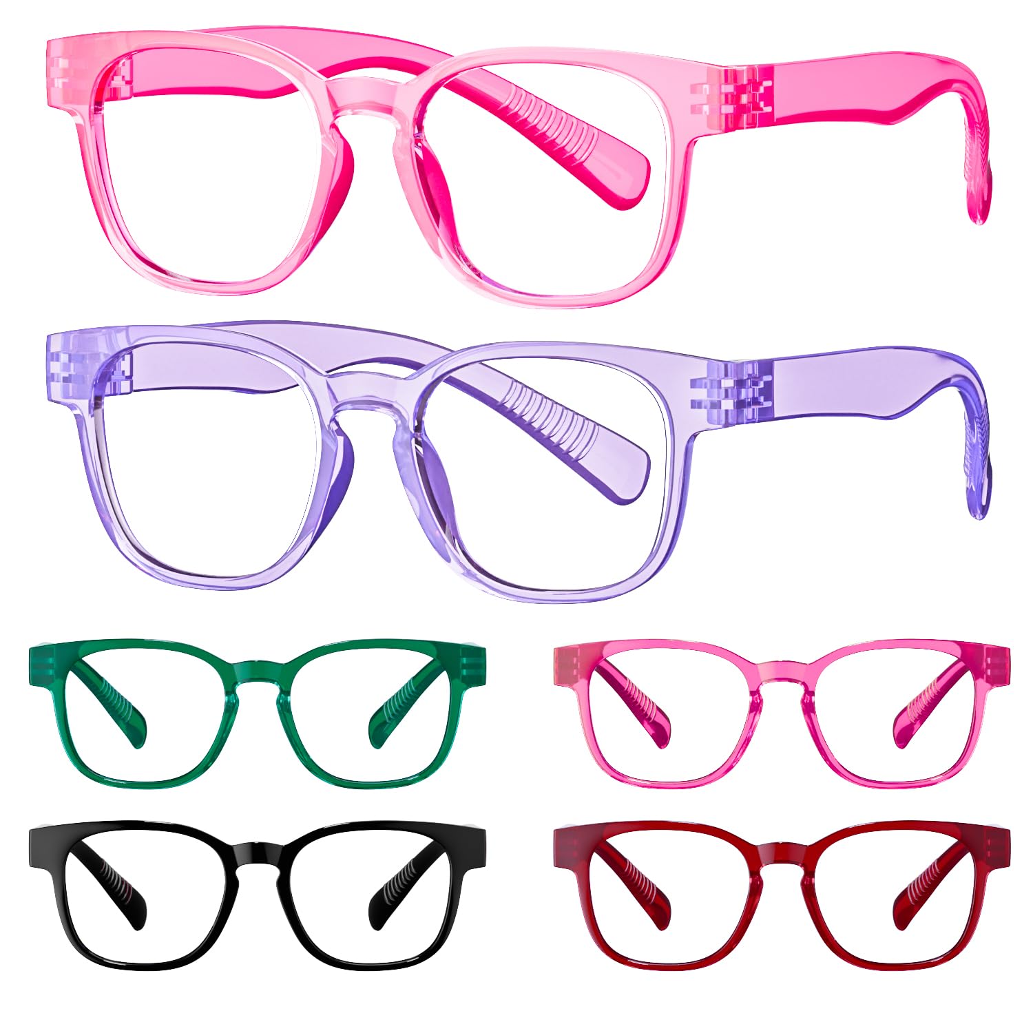 Eyekepper Women's Reading Glasses Metalless Screwless Spring Hinges 6 Pack Ladies Readers Cheaters - Mix +3.5