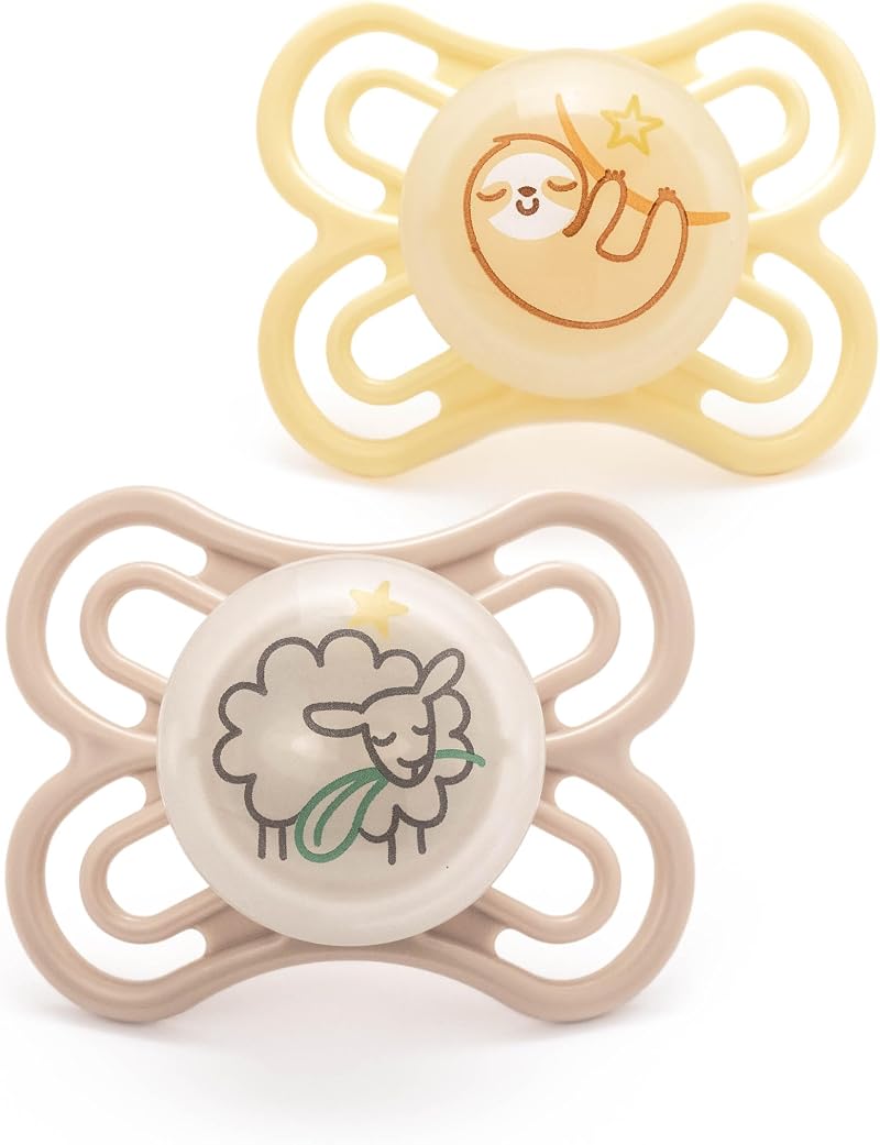 MAM Perfect Night Soothers 0-6 Months 2 Pack Glow in Dark Dummies