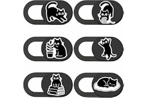 PRESSINART 6Pcs 6 Styles Cat Camera Cover Slide Cute Privacy Guard Accessories, 0.04 Inch Ultra Thin Webcam Cover Protector B