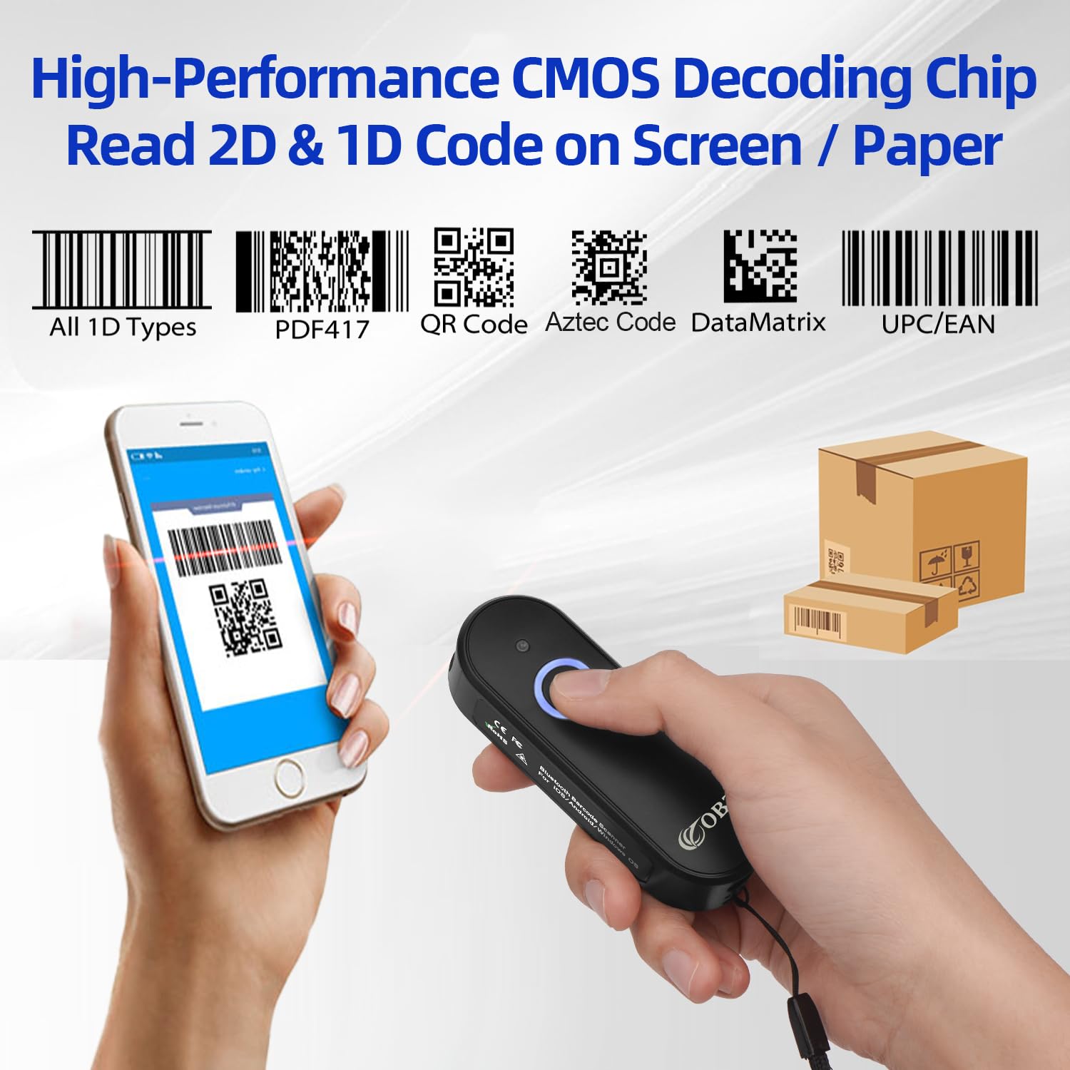 Mua OBZ Mini 2D Bluetooth Barcode Scanner, 2.4G Wireless Barcode ...