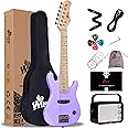 WINZZ EGM100 30 Inches Real Kids Electric Guitar with Beginner Kit, Right Handed (Special Purple)