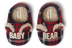Dearfoams Unisex-Baby Gifts for Kids Matching Christmas Holiday Lil Bear Slipper