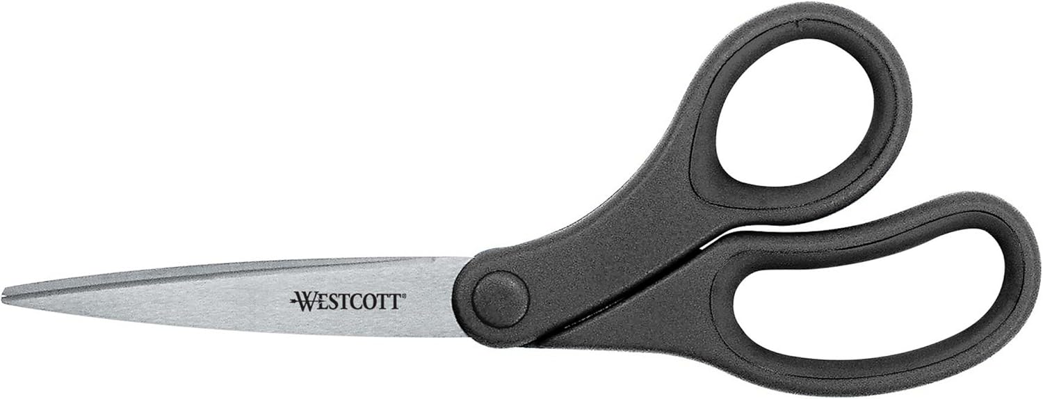 Westcott 8Inch KleenEarth Basic Bent Scissors, Black (15584) Left Handed Sissors