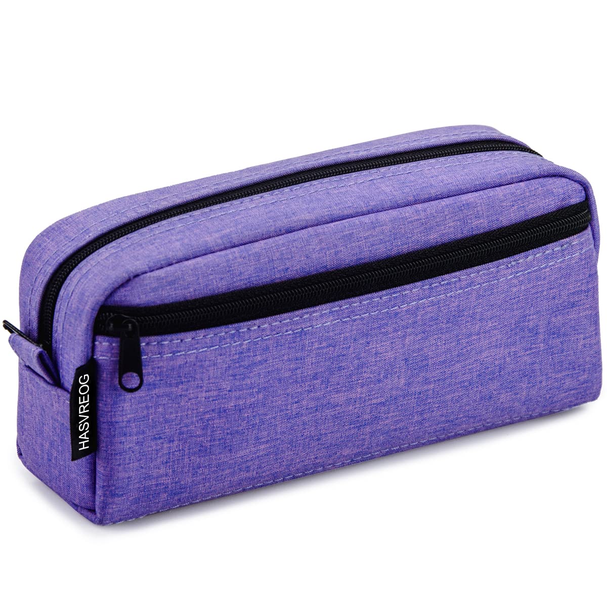 HASVREOG Big Capacity Pencil Case Large Capacity Pen Bag for Students Stationery Pouch Pencil Box Desk Organizer with Smooth Zipper Portable Pencil Pouch for School Office Supplies(Purple)