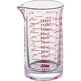 Ackers 4 Oz Glass Measuring Cup,Borosilicate Shot Glass with V-Shaped Spout-Red Line
