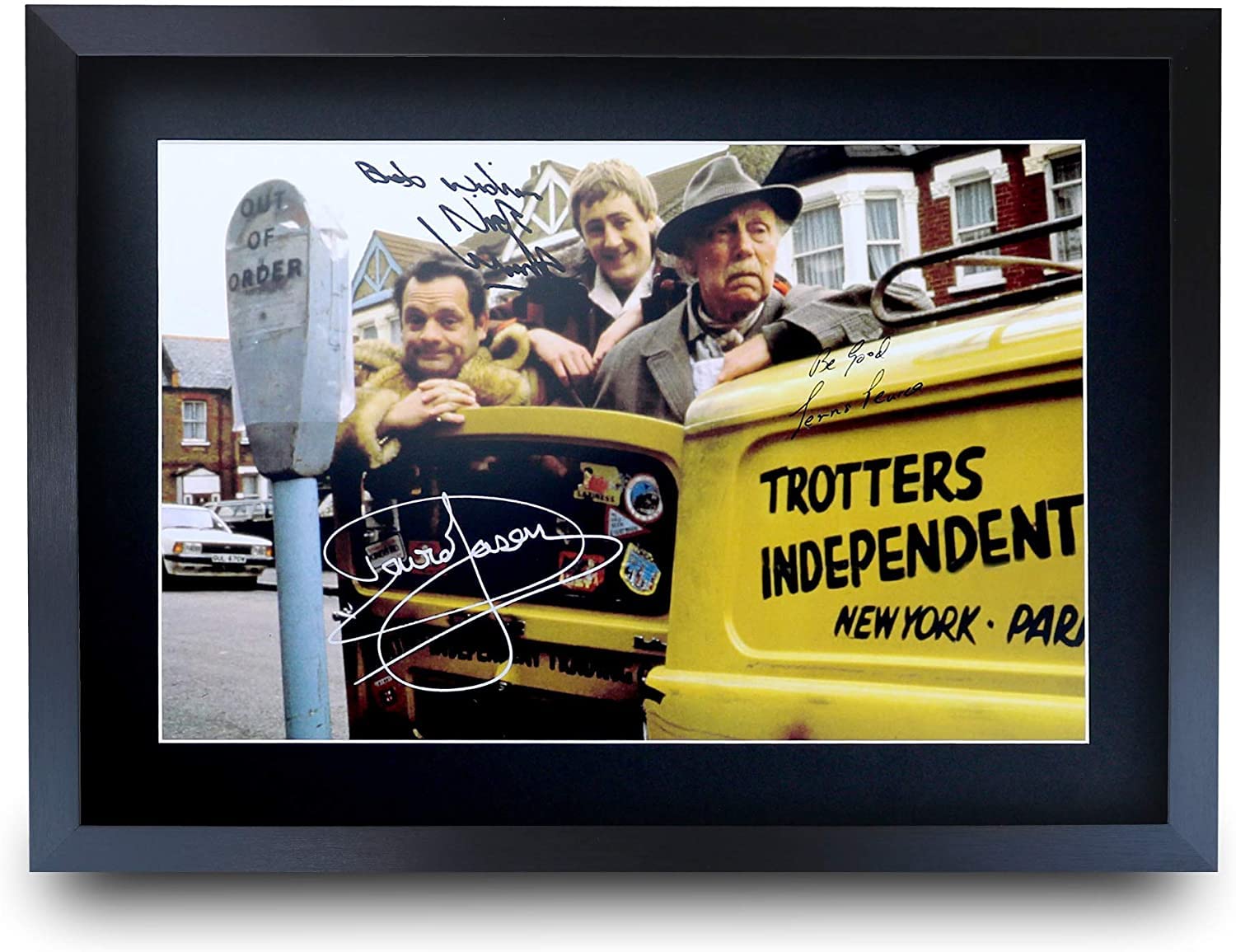 HWC Trading A3 FR Only Fools & Horses TV Series Poster David Jason Nicholas Lyndhurst Buster Merryfield Signed Gift FRAMED A3 Printed Autograph Film Gifts Print Photo Picture Display — image 1