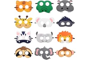 CiyvoLyeen Party Animals Felt Masks Jungle Farm Forest Animals Theme Birthday Party Favors Party Supplies for Boys or Girls