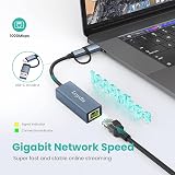 Loydia USB C to Ethernet Adapter 1000Mbps USB 3.0 RJ45 LAN view 2