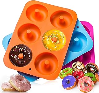 Dulabei 3 stücks Silikon Donutform Donut Backform Form Blatt Behälter Macht perfekte 3-Zoll-Donuts