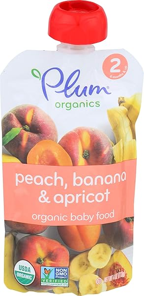 PLUM ORGANICS STAGE 2, ORGANIC BABY FOOD, PEACH,...
