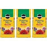 Miracle-Gro 3 Pack Potting Soil Mix for Container Plants, Flowers, Vegetables, Shrubs, Annuals, and Perennials, Feeds for Up to 6 Months, 2 Cu Ft