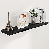 48 Inch Floating Shelves Black, Rustic Wood