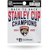 Rico Industries NHL Hockey Florida Panthers Back to Back Champions 2025 Small Static Cling