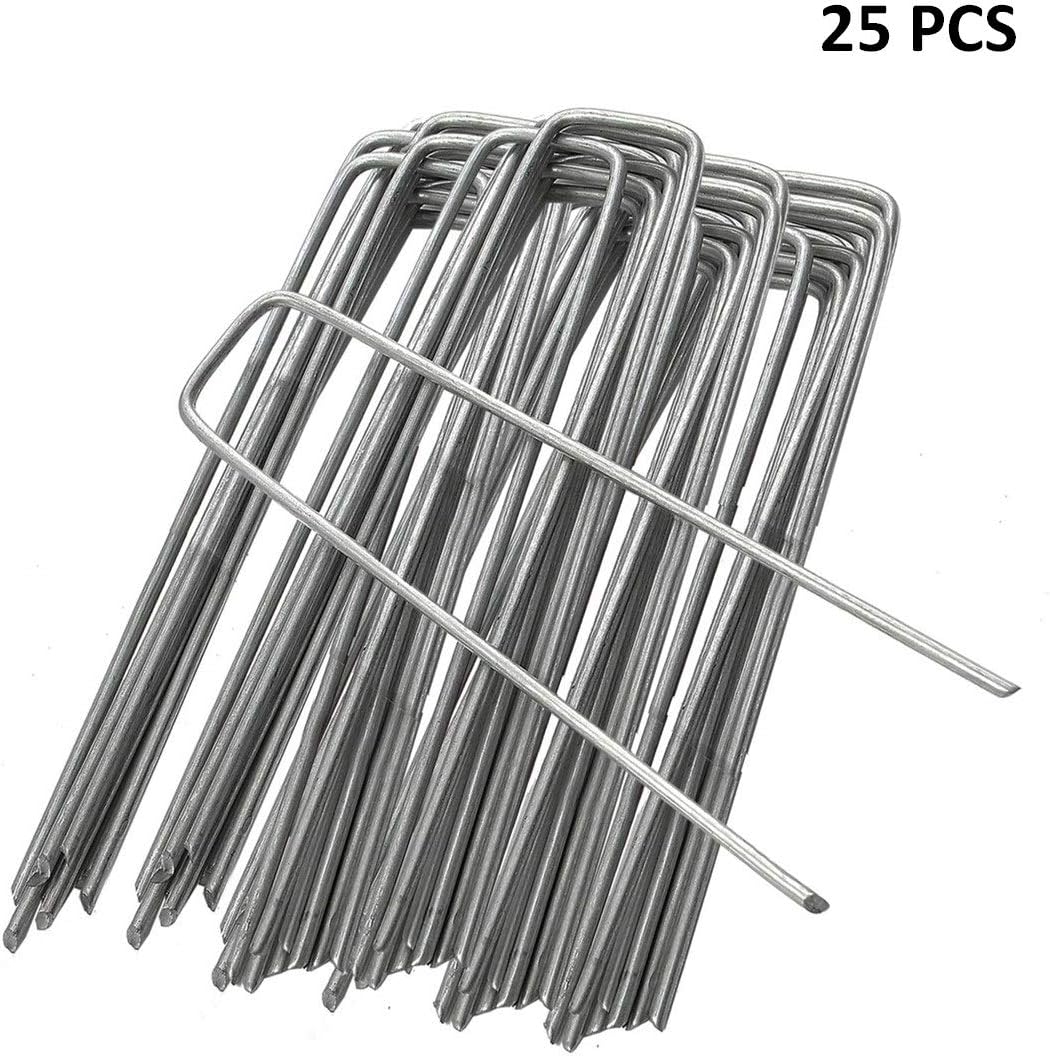 Garden Stakes Ground Anchor Pegs Galvanized Gardening Staples Pins Spikes for Landscape Securing Lawn Farm Weed Barrier Grass Fabric Netting 25 PCS - Image 3