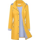 BBX Lephsnt Rain Coats for Women Waterproof Rain Jacket Lightweight Windbreaker Outdoor Hooded Trench Coat