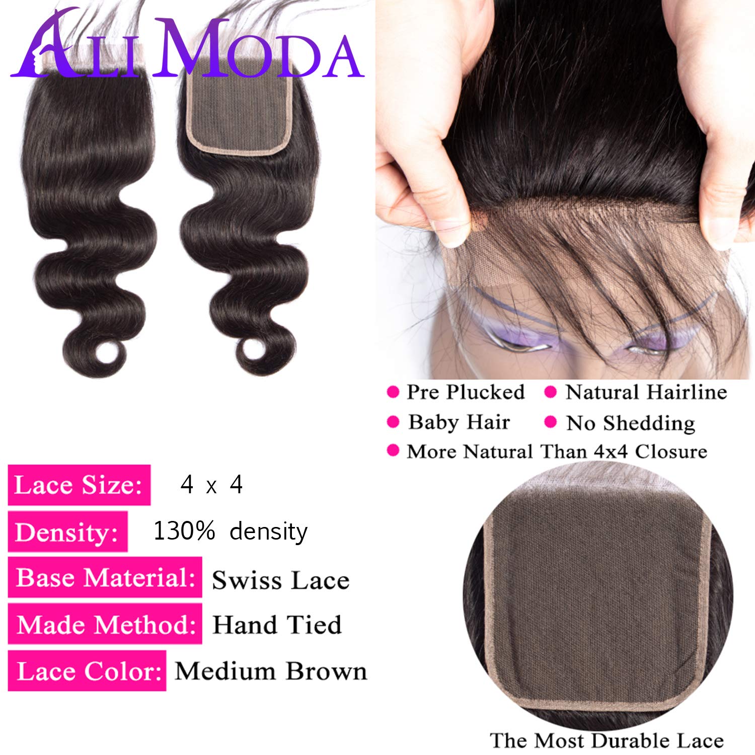 Amazon Com Ali Moda Hair Brazilian Body Wave Hair 4x4 Lace