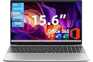 jumper Laptop 15.6 Inch FHD IPS Display, 12GB RAM 640GB ROM, Windows 11 Computer with Office 365 Subscription, 38Wh Battery, 