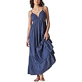 Lucky Brand Womens Cutout Tiered Maxi Dress