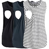Smallshow Women's Maternity Nursing Tank Tops Breastfeeding Clothes 3-Pack