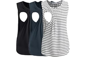 Smallshow Women's Maternity Nursing Tank Tops Breastfeeding Clothes 3-Pack