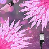 ILLUMINEW Christmas Lights - 98ft 300 Count Connectable Waterproof Led Fairy Lights Bulbs for Indoor Outdoor Christmas Tree Wedding Valentine's Day Decor (Pink, 150 Count - 2 Pack)