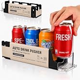 Baluue Drink Organizer for Fridge, Mini Automatic Soda Can Dispenser, Pusher Glide Self-Pushing Drink Holder for Pantry Beverage Cans Refrigerator Storage, Single Row