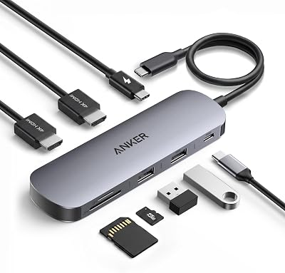 Nano USB C Hub 8 em 1 Multiporta Tipo C