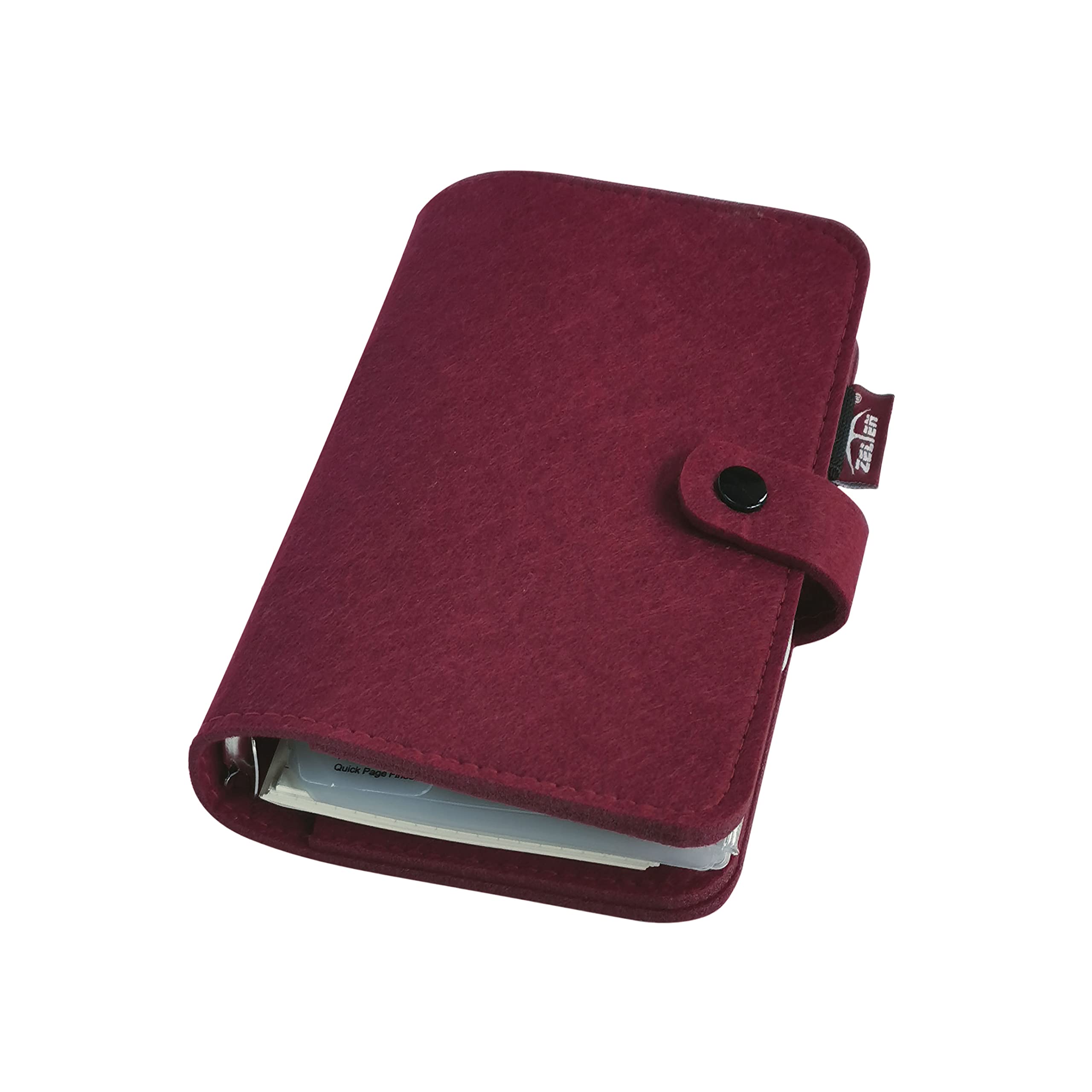 A6/ A5 6-Holes Felt Cover Round Ring View Binder File Folder for Loose Leaf Sheet Protectors/D Ring Binder Cover Protector (Bossa Nova, A6 combo)