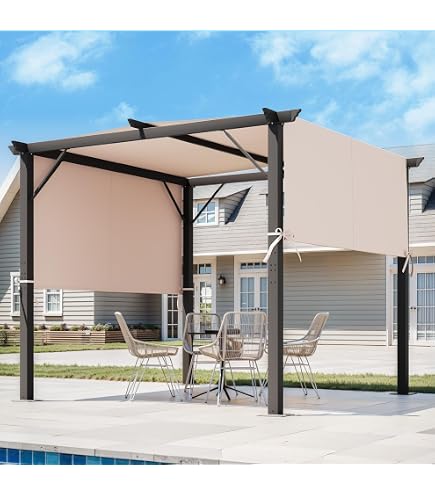 Garden Winds Replacement Canopy For Hampton Bay Arched Pergola – Standard 35, Beige, 94"x85"